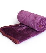 Embossed Designer Purple Double Bed Korean Blanket Deepawali Special Gift 218
