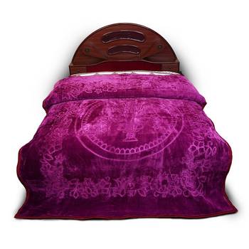 Embossed Designer Purple Double Bed Korean Blanket Deepawali Special Gift 218 2