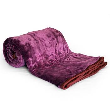 Embossed Designer Purple Double Bed Korean Blanket Deepawali Special Gift 218 3