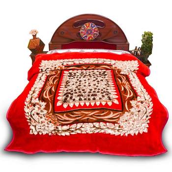 Designer Floral Print Double Bed Soft Mink Blanket Deepawali Gift 227 2