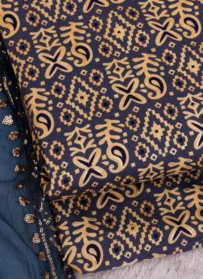Grey cotton khatli work unstitched nazneen dupatta 2