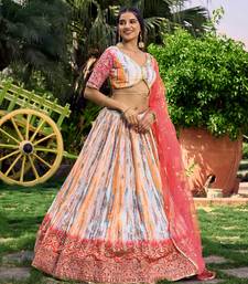 Provocative Pink Thread And Sequins Embroidered Chinon Lehenga Choli For Wedding
