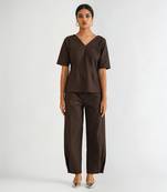 Brown cotton pant set