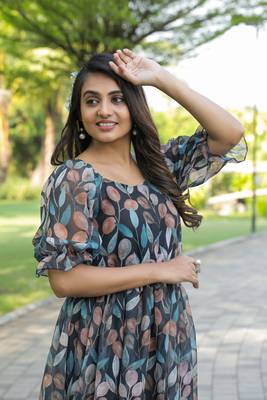 Trendy black colour long kurti for ethnic and party looks 3
