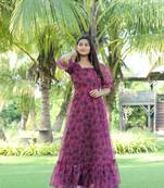 Trendy wine colour long kurti for ethnic and party looks
