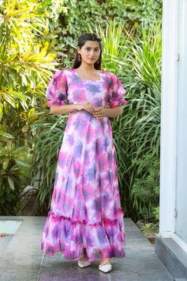 Trendy pink colour long kurti for ethnic and party looks 1