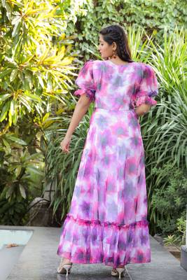 Trendy pink colour long kurti for ethnic and party looks 2