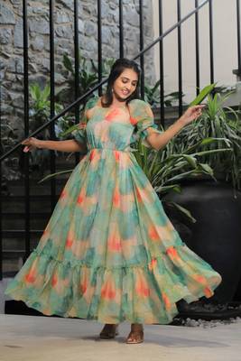 Trendy multy colour long kurti for ethnic and party looks 1