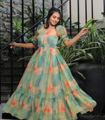 Trendy multy colour long kurti for ethnic and party looks