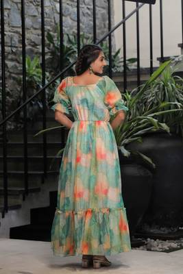 Trendy multy colour long kurti for ethnic and party looks 2