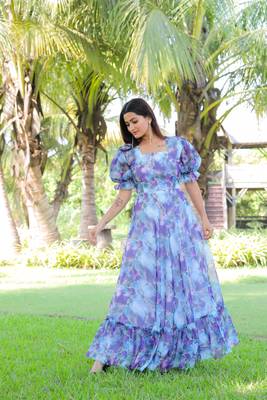 Trendy blue colour long kurti for ethnic and party looks 4