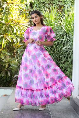 Trendy pink colour long kurti for ethnic and party looks 5