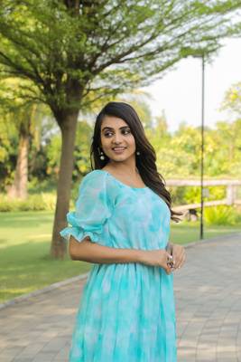 Trendy sea green colour long kurti for ethnic and party looks 3