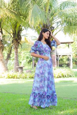 Trendy blue colour long kurti for ethnic and party looks 5