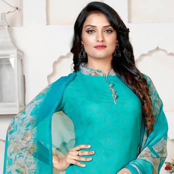 Sky-Blue Printed Crepe Salwar 2