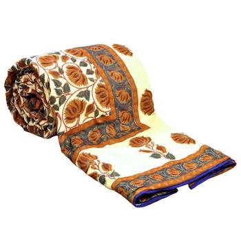 Jaipuri Style Golden Print Double Bed Ac Comforter Diwali Special Gift 301 1