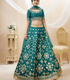 Green Sequins Foil & Zari Embroidered Art Silk Lehenga Choli