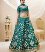 Green Sequins Foil & Zari Embroidered Art Silk Lehenga Choli