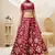 Red Sequins Foil & Zari Embroidered Art Silk Lehenga Choli For Wedding