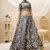 Grey Sequins Foil & Zari Embroidered Art Silk Legenga Choli For Party