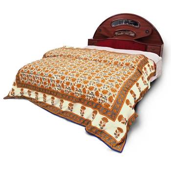 Jaipuri Style Golden Print Double Bed Ac Comforter Diwali Special Gift 301 3