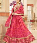 Pink Thread Zari Dori And Sequins Embroidered Organza Lehenga Choli For Bride