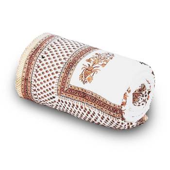 Brown Floral Designer Cotton Double Bed Comforter Deepawali Gift 606 1