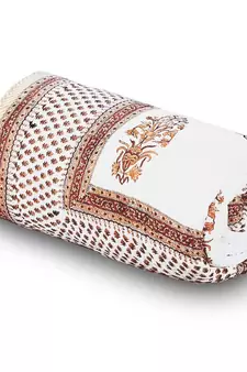 Brown Floral Designer Cotton Double Bed Comforter Deepawali Gift 606