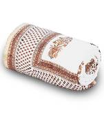 Brown Floral Designer Cotton Double Bed Comforter Deepawali Gift 606