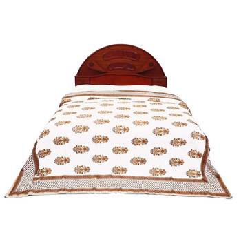 Brown Floral Designer Cotton Double Bed Comforter Deepawali Gift 606 2