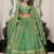  Pista Green Thread Zari Dori And Sequins Embroidered Art Silk Designer Lehenga Choli