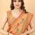 Korams Design Peach Designer Cotton LInen Woven Saree With Blouse For Women