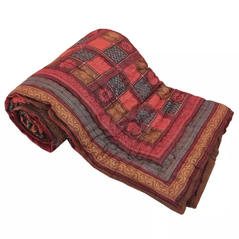 Ethnic Jaipuri Print Cotton Double Bed Razai Quilt Deepawali Special Gift 301