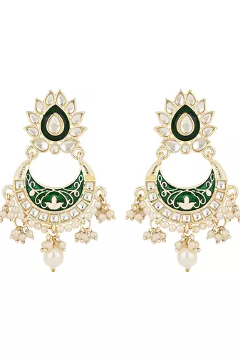traditional ethnic kundan pearl studded long necklace set