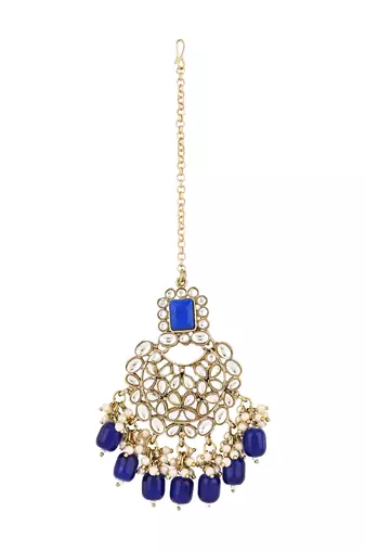 traditional pearl kundan choker jewellery necklace set with maang tikka