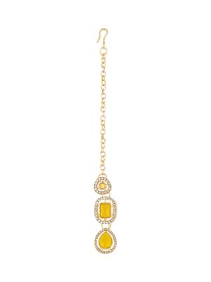 traditional kundan & stone choker necklace jewellery with earrings & maang tikka set 4