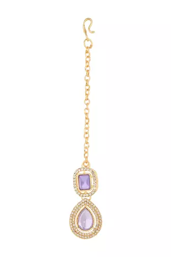stylish traditional kundan stone necklace jewellery set