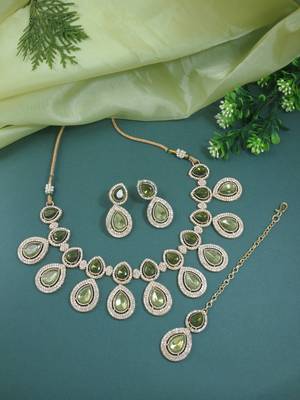 traditional kundan & stone studded choker necklace jewellery with earrings set 1