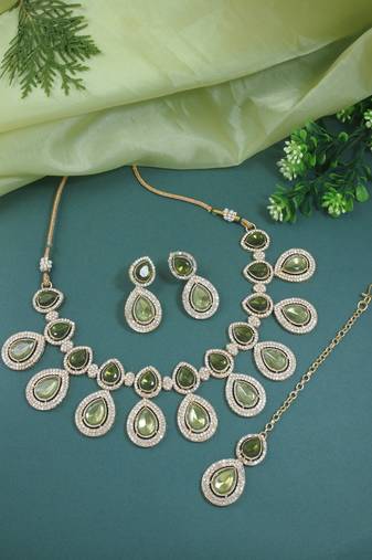 traditional kundan & stone studded choker necklace jewellery with earrings set