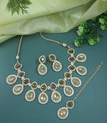 traditional kundan & stone studded choker necklace jewellery with earrings set