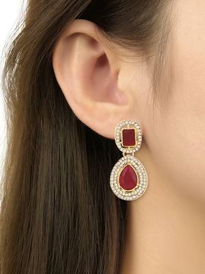stylish traditional kundan stone necklace jewellery set 5