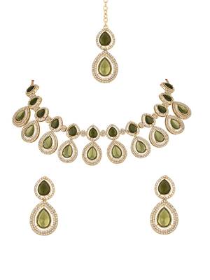 traditional kundan & stone studded choker necklace jewellery with earrings set 2