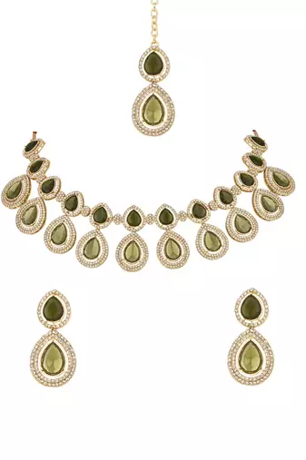 traditional kundan & stone studded choker necklace jewellery with earrings set