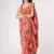  Red Sequins Embroidery On Digital Printed Organza Saree