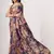 Purple Sequins Embroidery On Digital Printed Organza Saree With Blouse