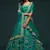 Marvelous Green Colored Thread Zari Dori And Sequins Embroidered Art Silk Designer Lehenga For Wedding Occasion