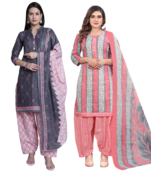 women multicolor cotton printed ready to wear patiala salwar suit combo pack of 2