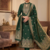 Green Chanderi Banarasi silk zari woven design dress material