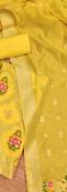 Yellow Chanderi Banarasi silk zari woven design dress material