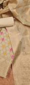 Cream Chanderi Banarasi silk zari woven design dress material